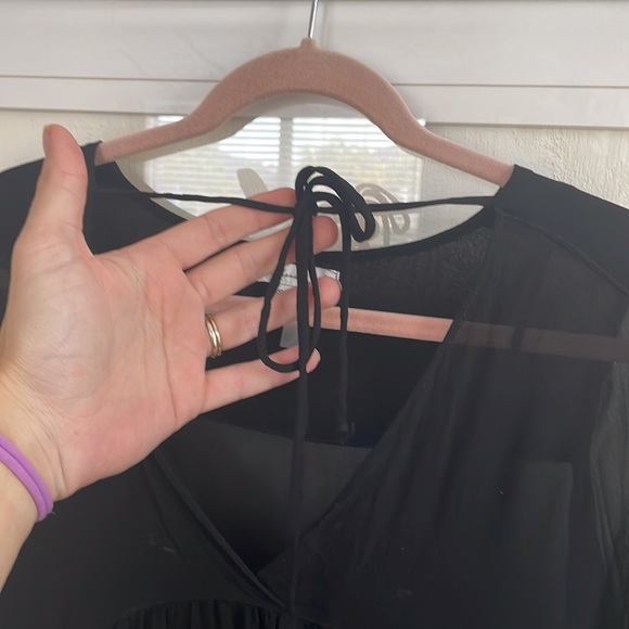 Young, Fabulous & broke black sheer flowy dress -size S - Picture 3 of 5